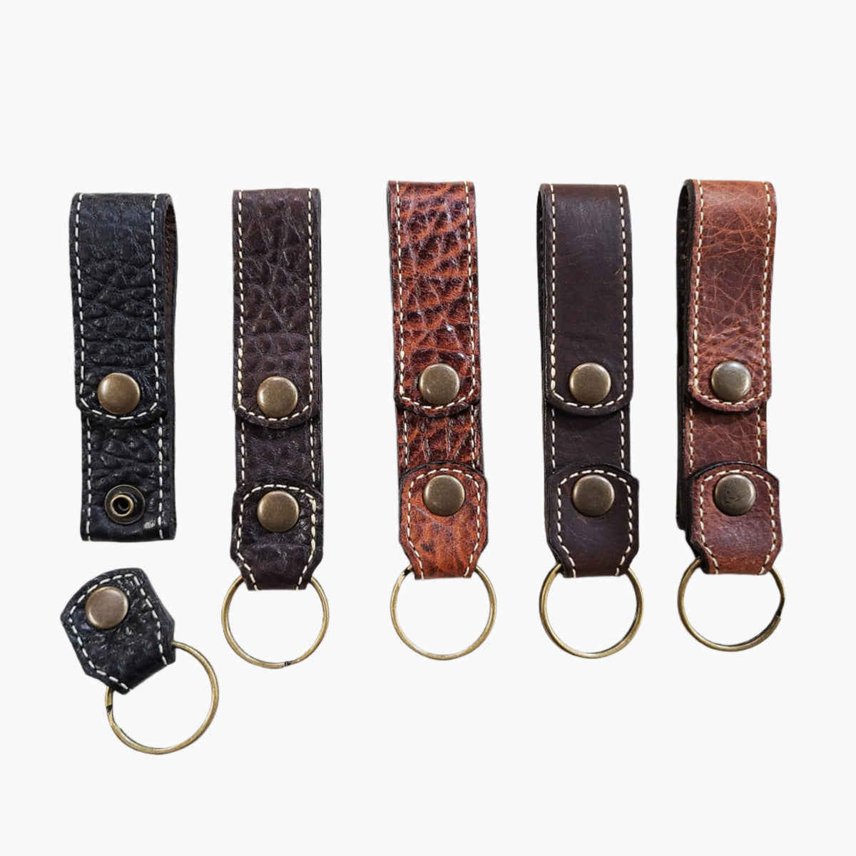 Lejon Bison Leather Snap Keychain | EDC Belt Key Holder