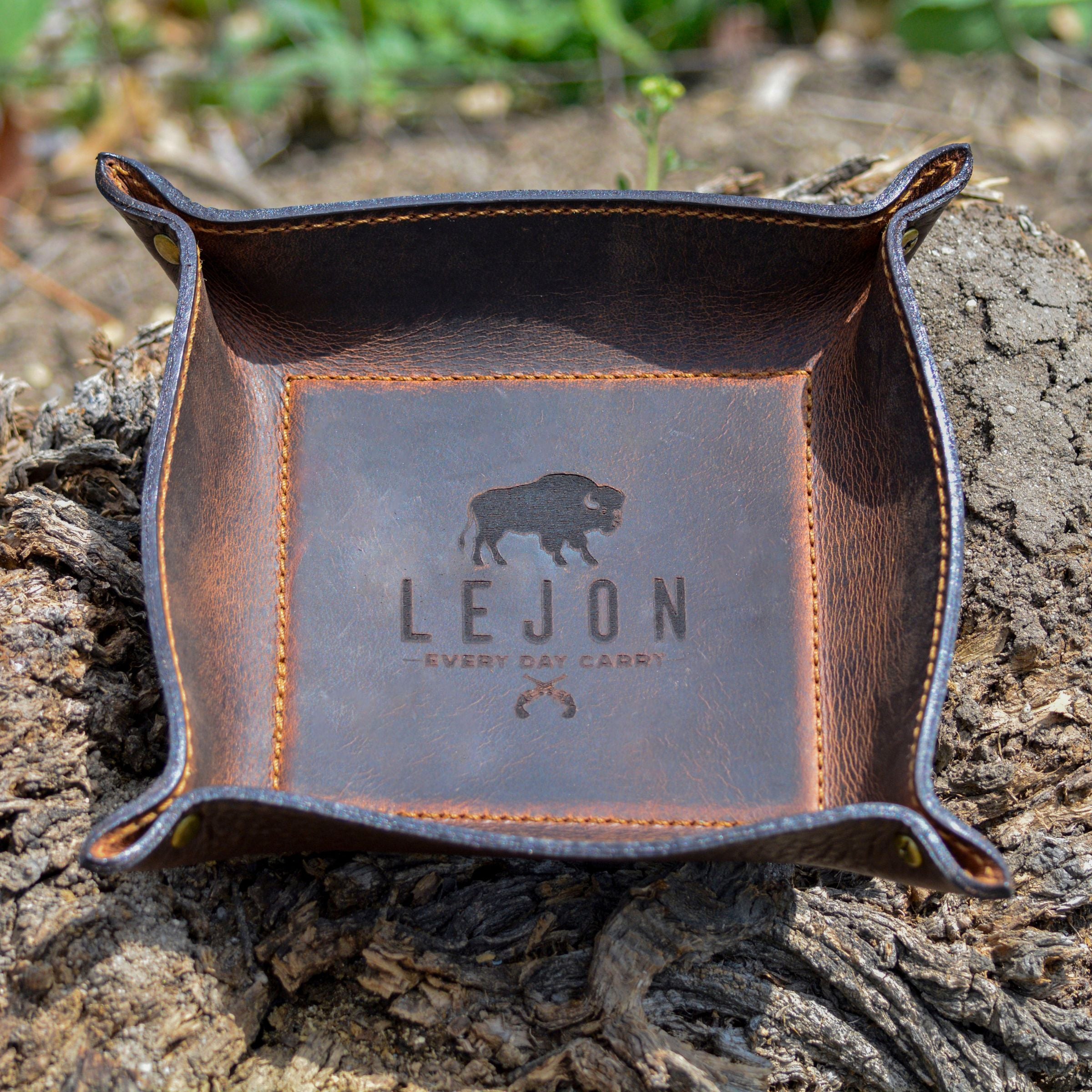 Lejon Leather Goods Everyday Catchall Tray | Premium EDC Valet Organizer
