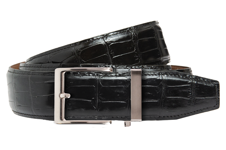 Crocodile Black, 40mm Strap, Luxury Belt