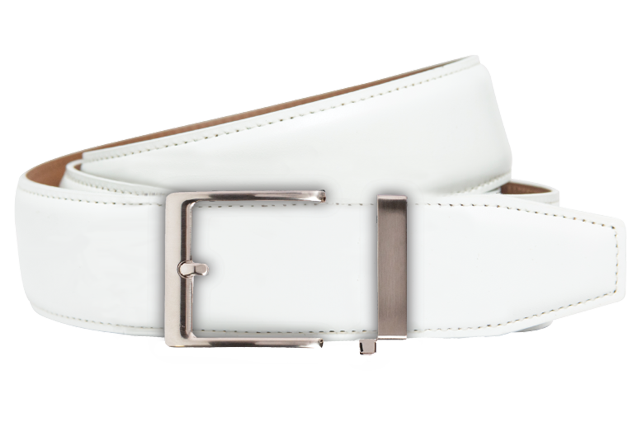 Smooth White, 40mm Strap, Dress Belt