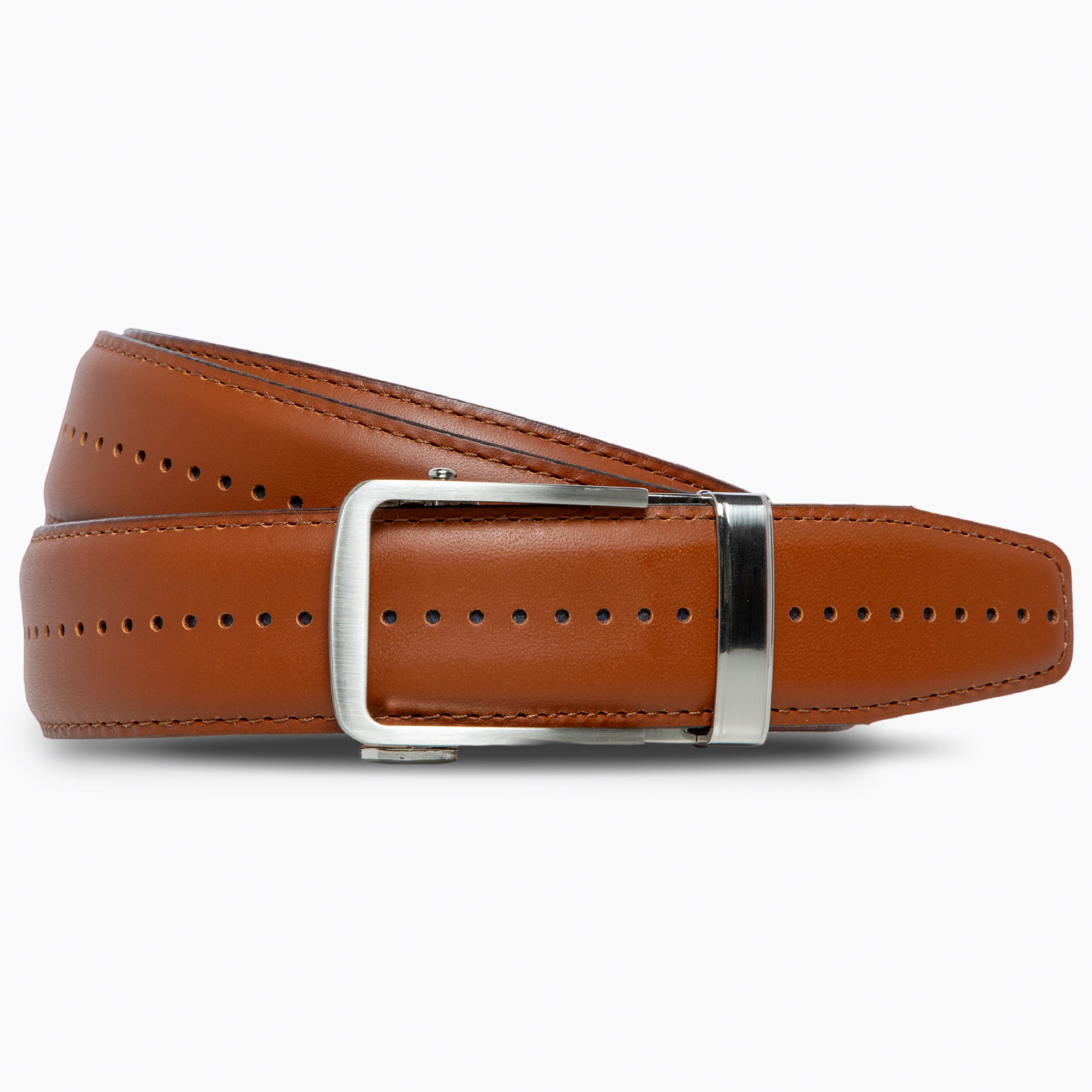 The Daniel Cognac | USA-Made Leather Dress Belt | 1 3/8" Strap, Dress Ratchet Belt