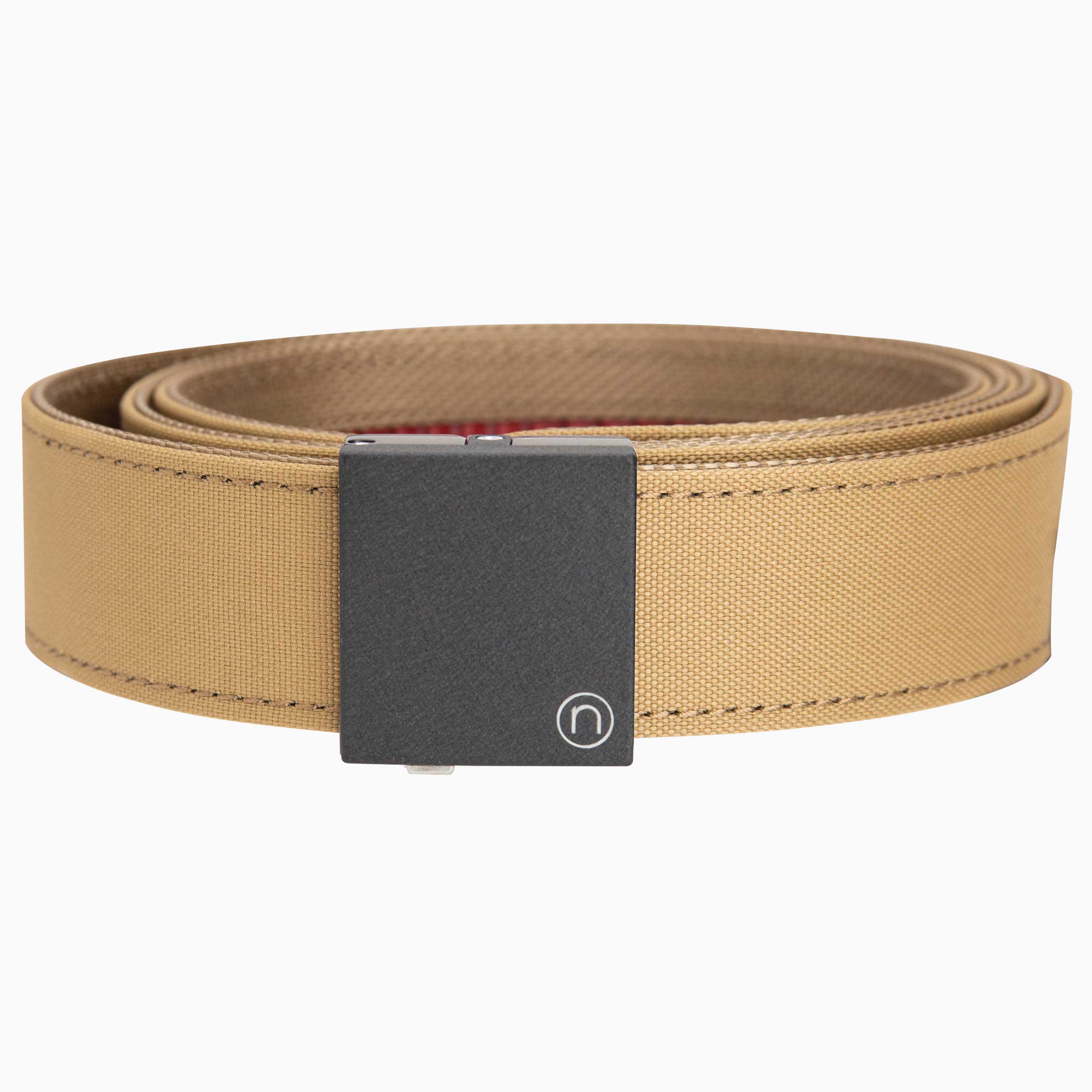 Nexbelt Supreme Coyote EDC ratchet belt with black buckle