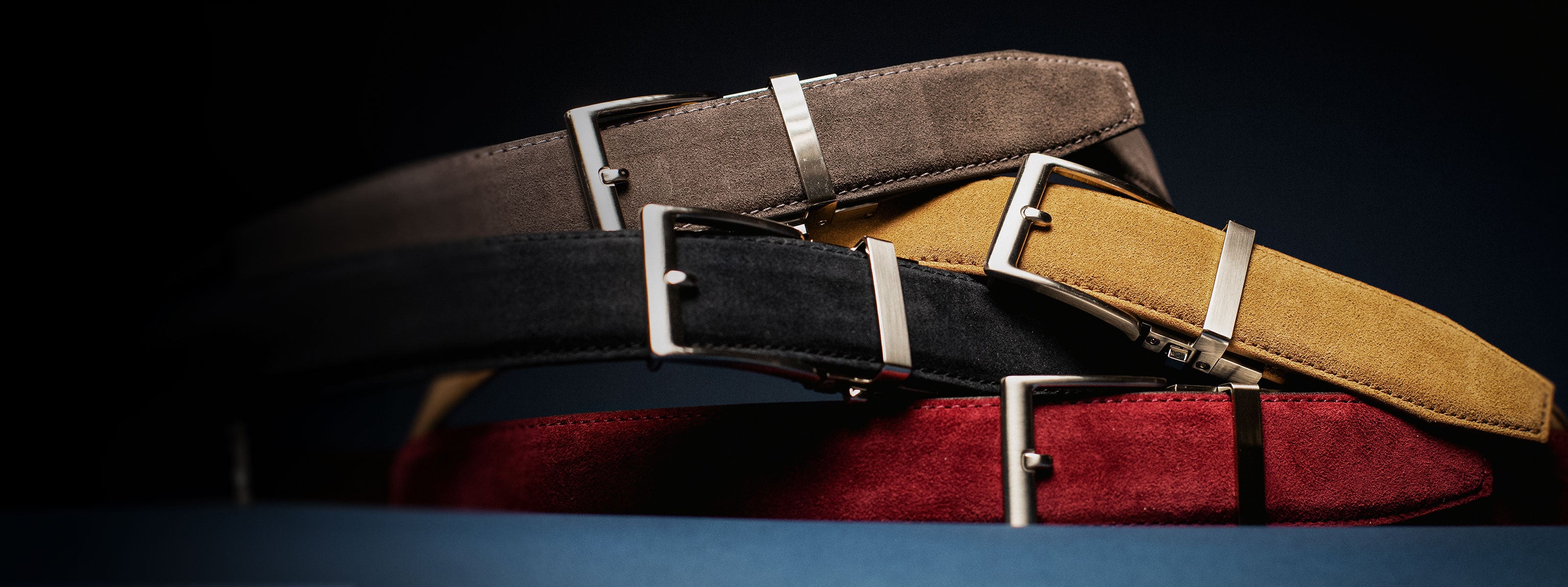 From the Bordeaux Standard to the Desert Regent, each suede belt is crafted in the USA with imported luxury suede — once they’re gone, they’re gone.
