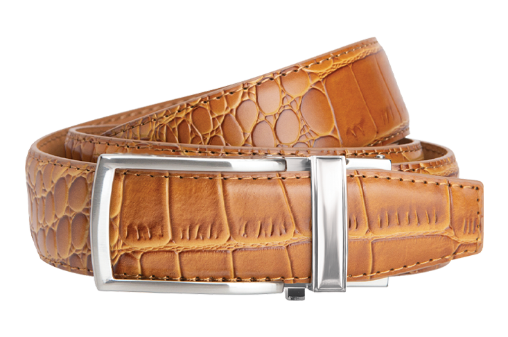 Brown Genuine Semi-Shiny Alligator Belt | 1 1/4