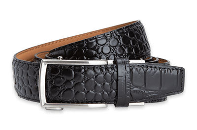 Alligator Black, 1 3/8" Strap, Dress Belt