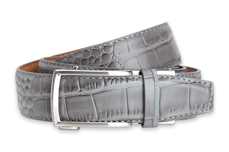 Alligator Grey, 1 3/8" Strap, Dress Belt