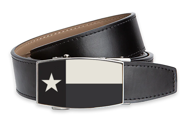 Texas Flag Black Aston Black, 1 3/8" Strap, Dress Belt