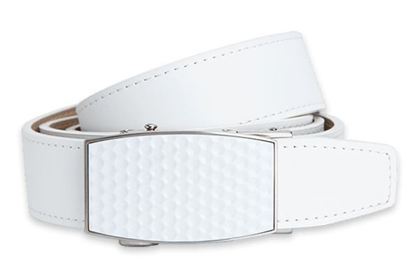 White leather golf belt best sale