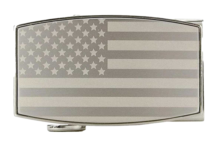 USA Flag Pewter Aston Dress Buckle, Fits 1 3/8" Straps