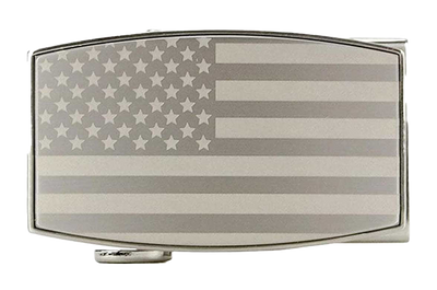 USA Flag Pewter Aston Dress Buckle, Fits 1 3/8" Straps