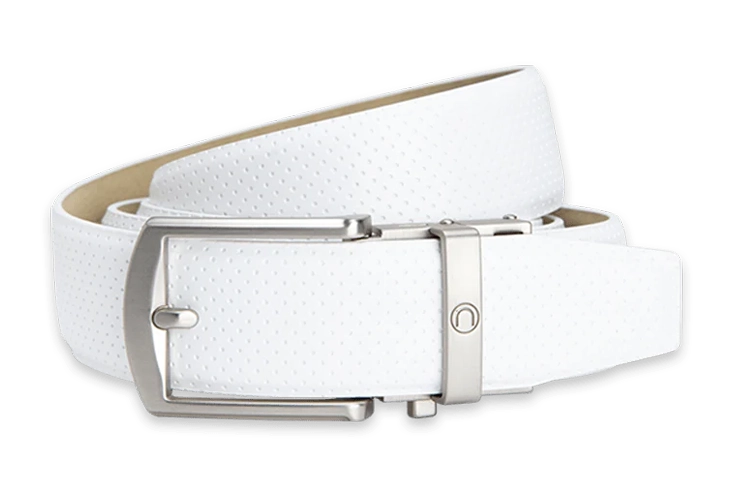Birdie Matte White, 1 3/8" Strap, Golf Belt