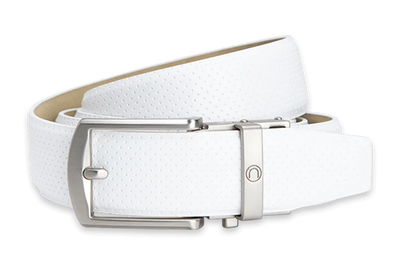 Birdie Matte White, 1 3/8" Strap, Golf Belt