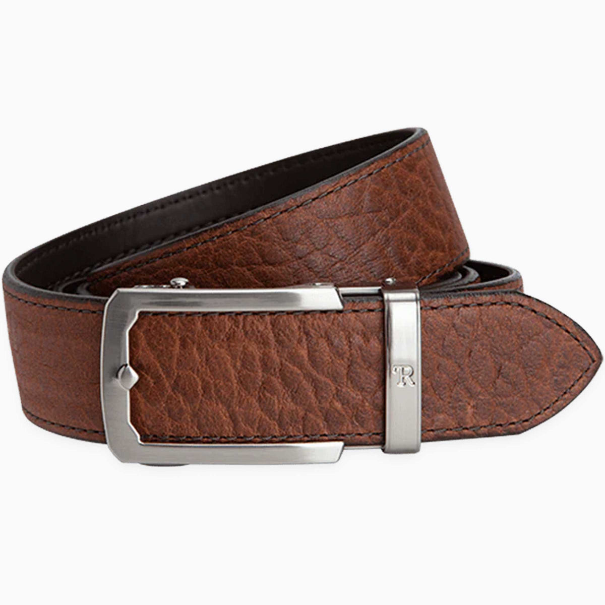 American Bison Cognac Leather Belt Rugged Americana Western Heritage Size 32 American Bison Western Geometric Tooled Belt 7 PC Prepack  main image 3