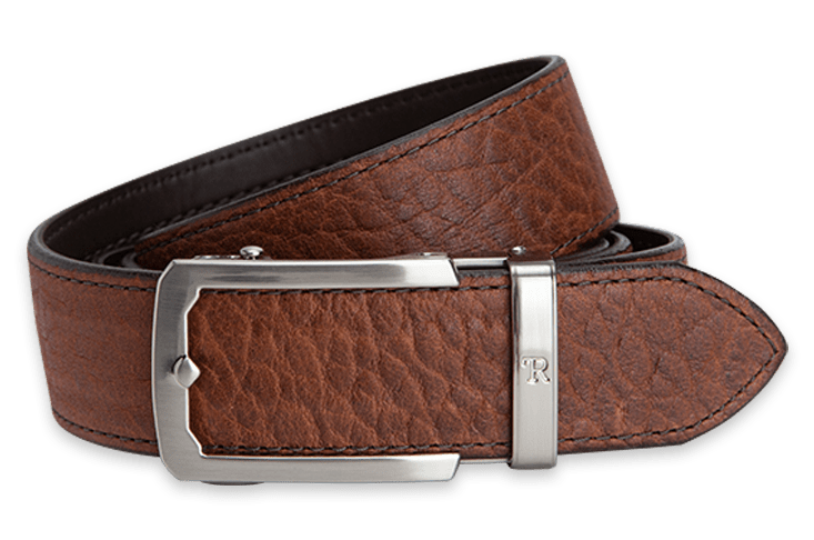 Juan Antonio Cognac Bison Leather Belt with Longhorn conchos and buckle main image 0