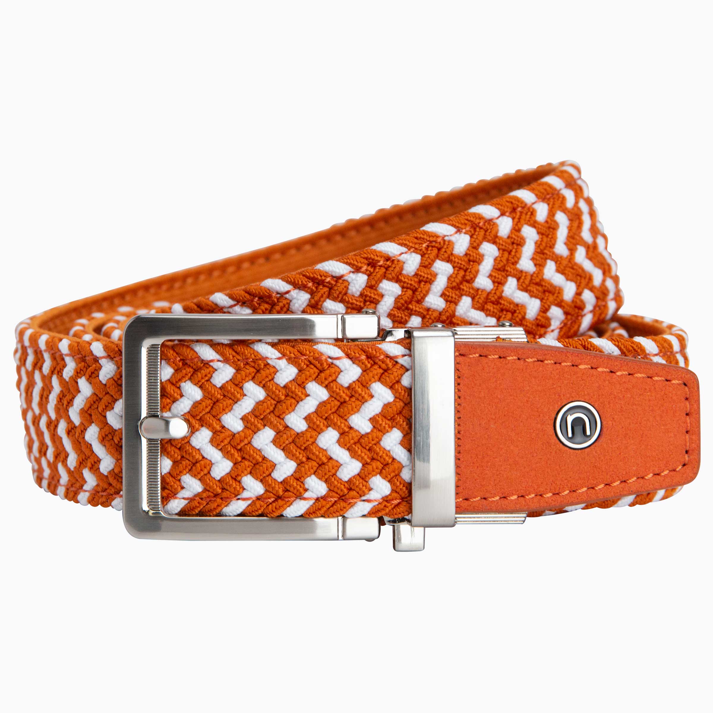 orange dress belt Women's Orange Lady Belt For Dress Skinny Real Leather Silver Buckle 38 / 95 cm