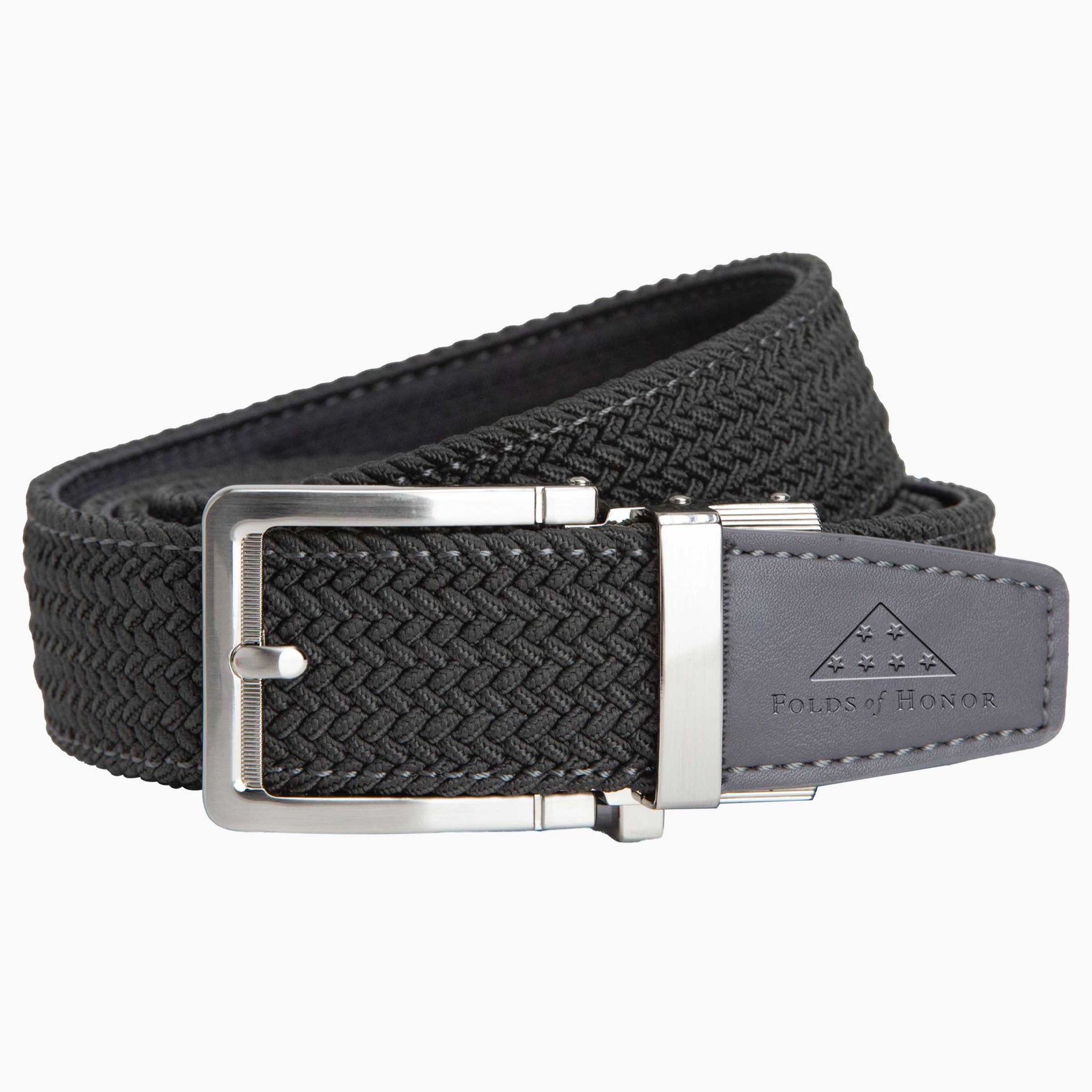 FoH Braided Stamped Tip Golf Ratchet Belt 1 3 8" Strap [35mm]