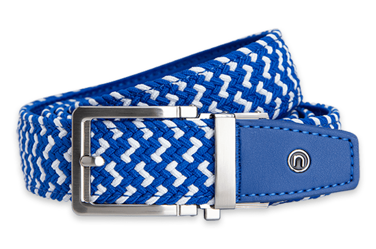 Braided Blue & White, 1 3/8" Strap, Golf Belt
