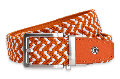 Braided Burnt Orange & White, 1 3/8" Strap, Golf Belt