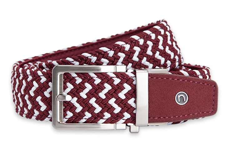 Braided Maroon, 1 3/8" Strap, Golf Belt