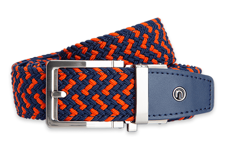 Braided Orange & Navy, 1 3/8" Strap, Golf Belt