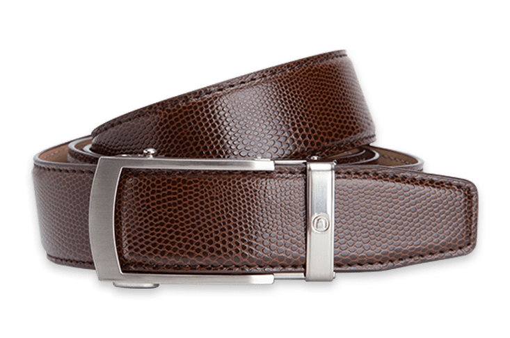 Camden Brown Lizard Skin, 1 3/8" Strap, Dress Belt