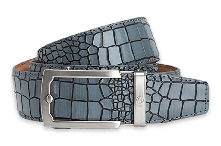 Crocodile Grey, 38mm Strap, Dress Belt