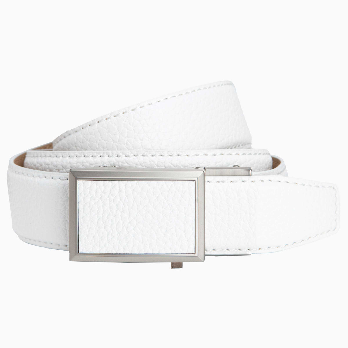 Nextbelt White Leather Golf Belt Sel 0906‎ Braided White Golf Ratchet Belt 1.38 main image 4