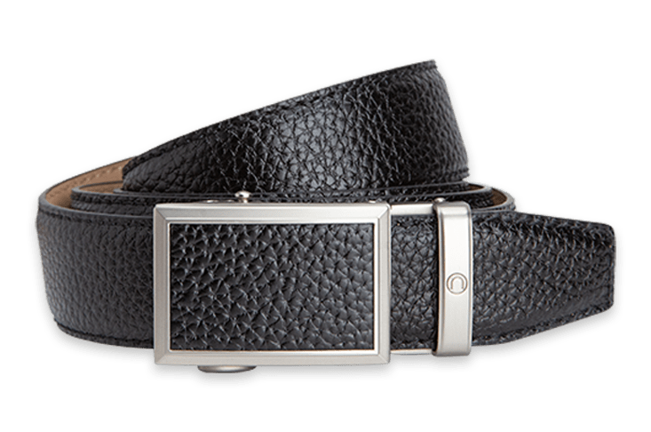 Go-In Pebble Grain Pitch Black, 1 3/8" Strap, Golf Belt