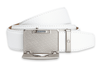 Go-In Pebble Grain Winner White, 1 3/8" Strap, Golf Belt
