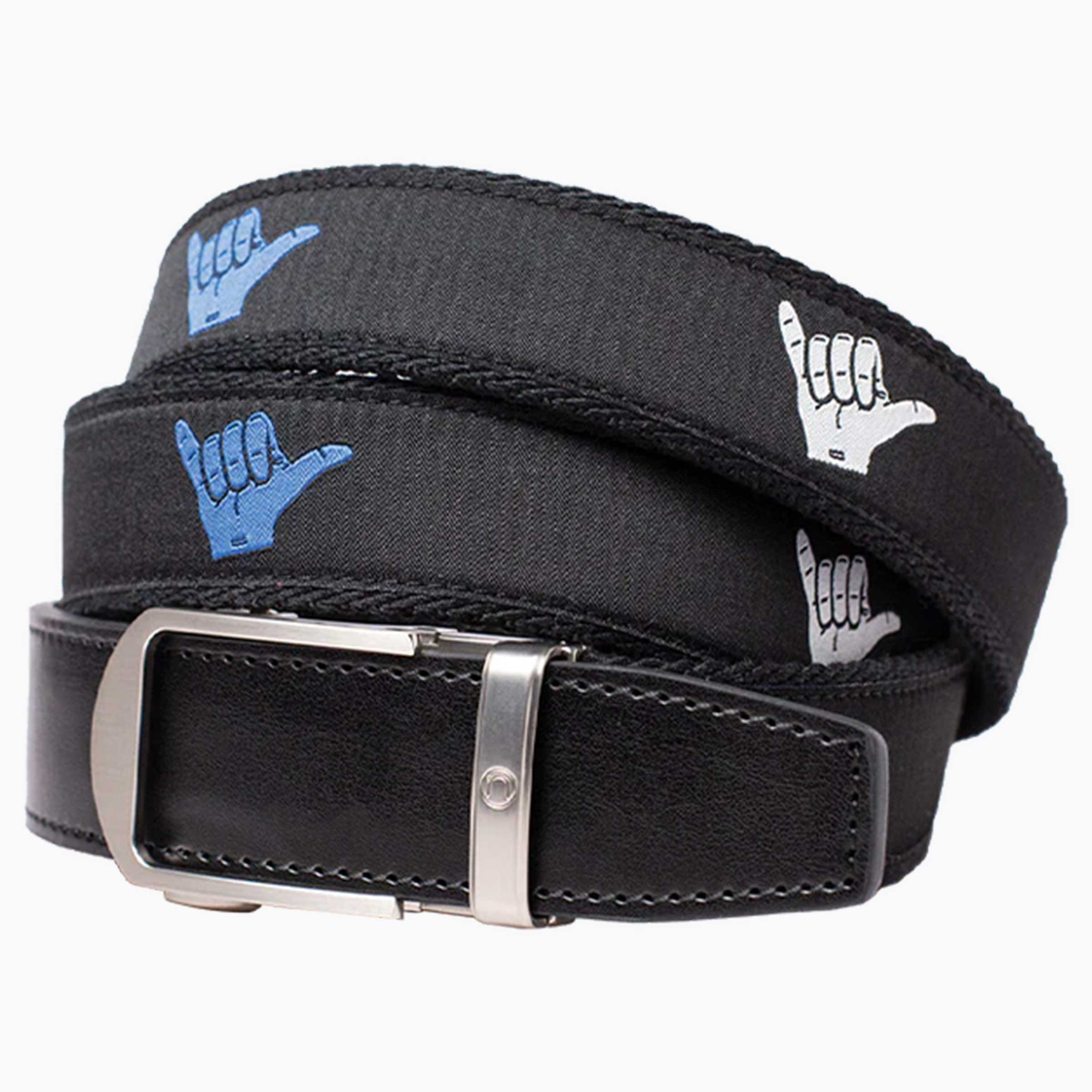 Hampton Shaka Red, White, & Blue Ribbon Ratchet Belt 1.38