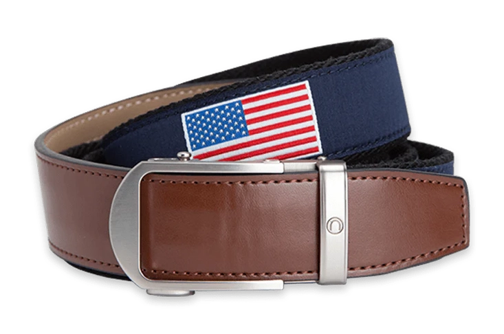 Hampton USA Flag, 1 3/8" Strap, Golf Ribbon Belt