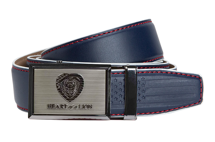 Heart of a Lion Navy, 1 3/8" Strap, Golf Belt