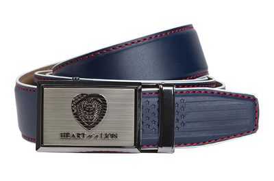 Heart of a Lion Navy, 1 3/8" Strap, Golf Belt