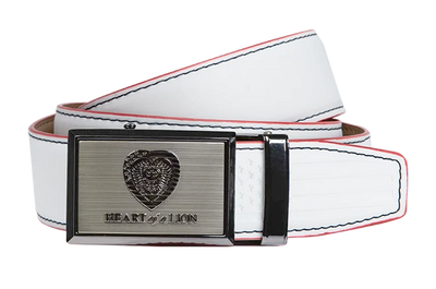 Heart of a Lion White, 1 3/8" Strap, Golf & Dress Belt
