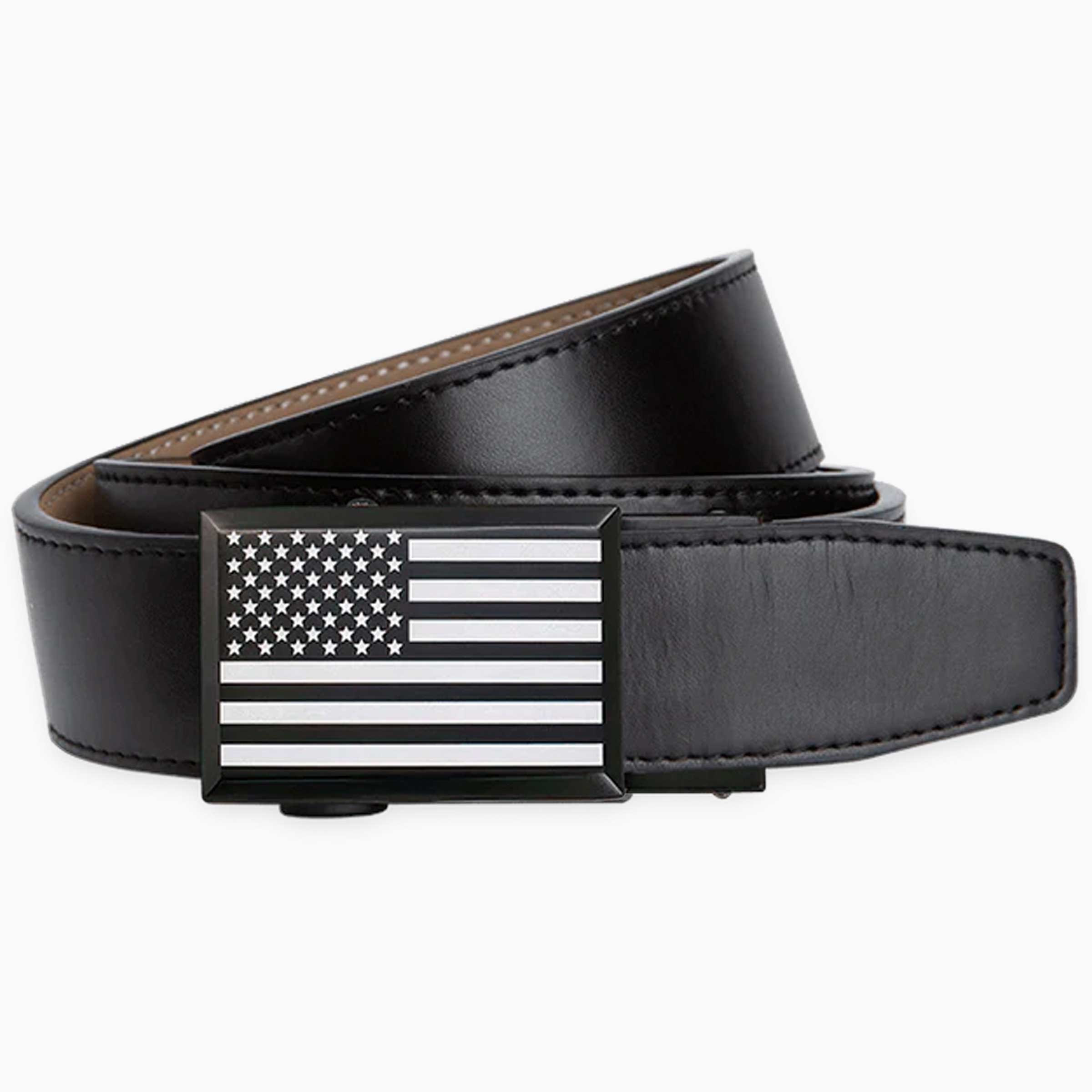 Heritage Go-In USA Flag Black Golf Ratchet Belt 1.38" [35mm]