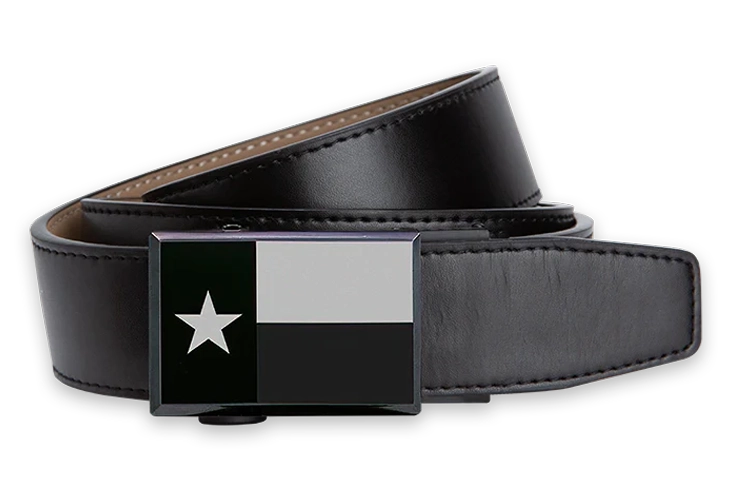 Heritage Texas Flag, Black 1 3/8" Strap, Golf Belt