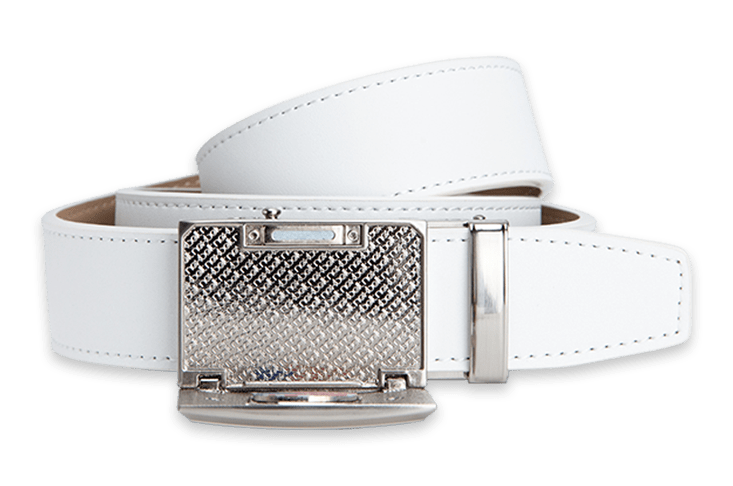 White golf belts for mens hot sale