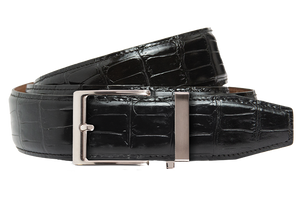 Crocodile Black Luxury Ratchet Belt 1.575