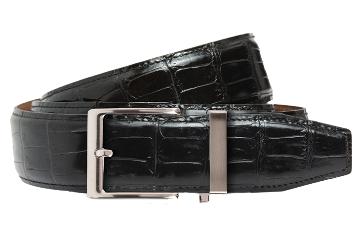 Crocodile Black Luxury Ratchet Belt 1.575 Crocodile Black Luxury Ratchet Belt 1.575