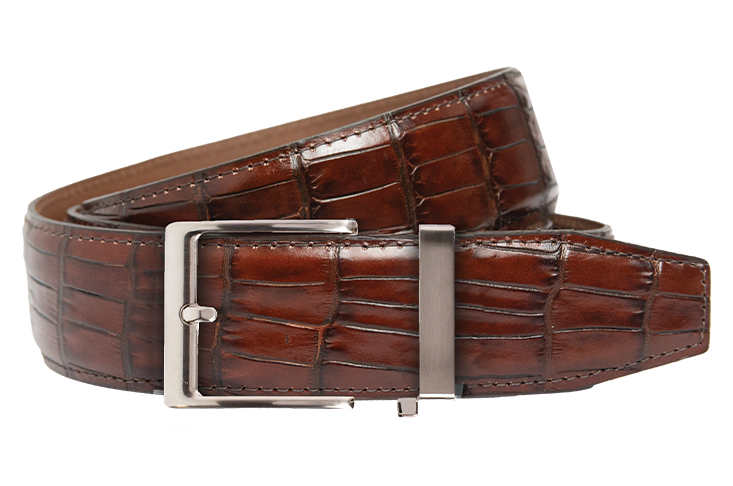 Crocodile Brown, 40mm Strap, Luxury Belt