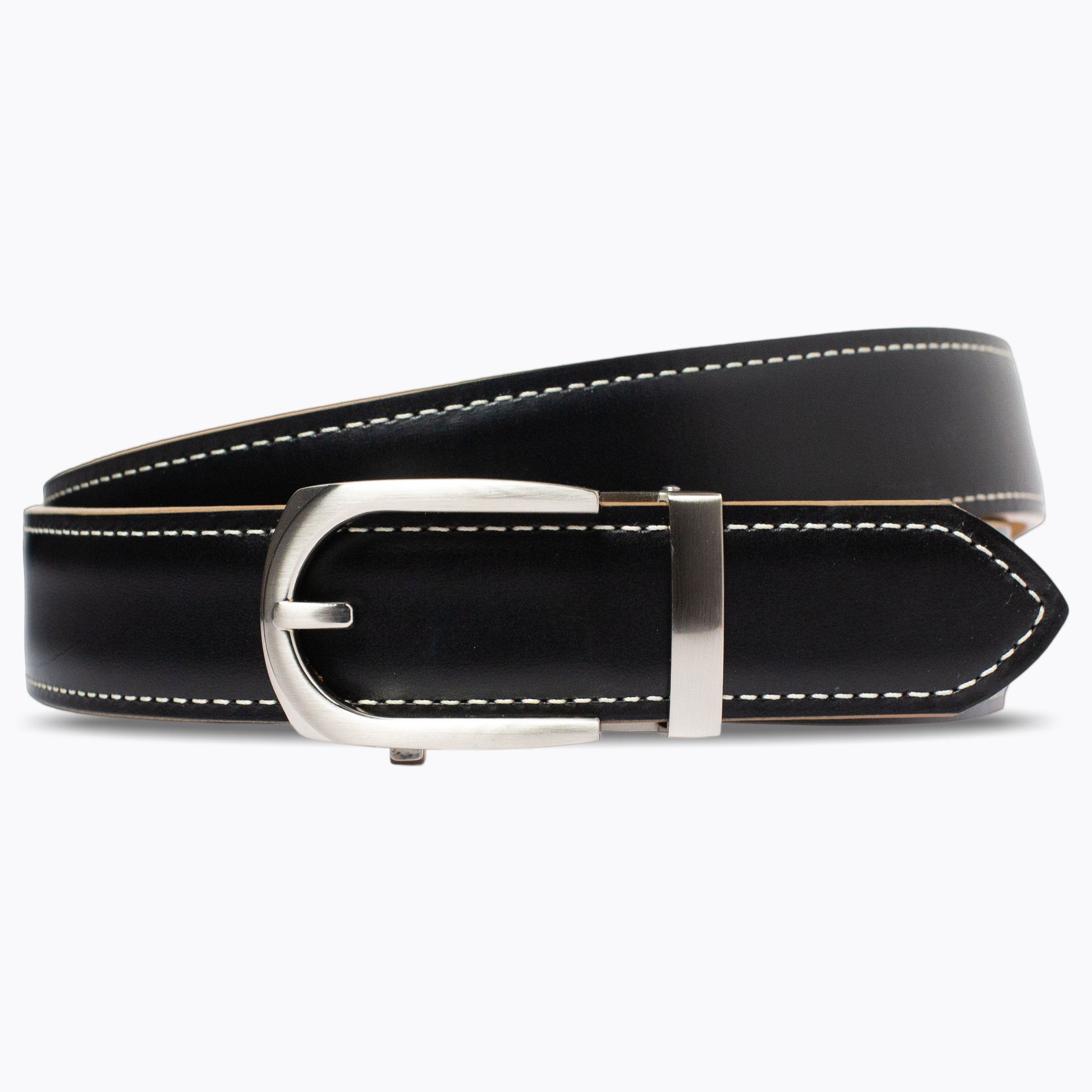 The Langford Americana Belt, Black – Oil-Tanned Harness Leather Strap, 1 3/8" [35mm]