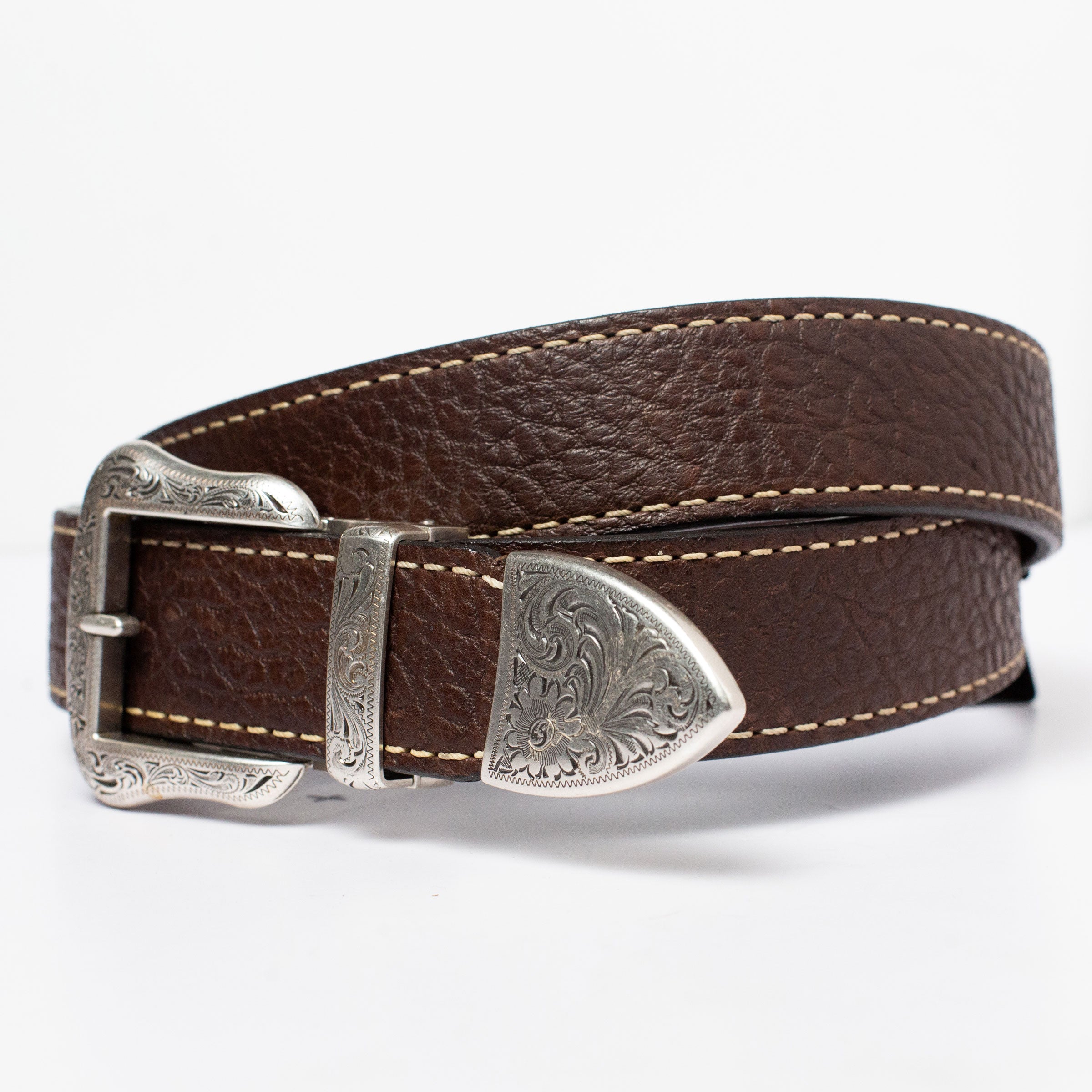 Earpstead Chocolate Buffalo Leather Belt | Western Americana Belt