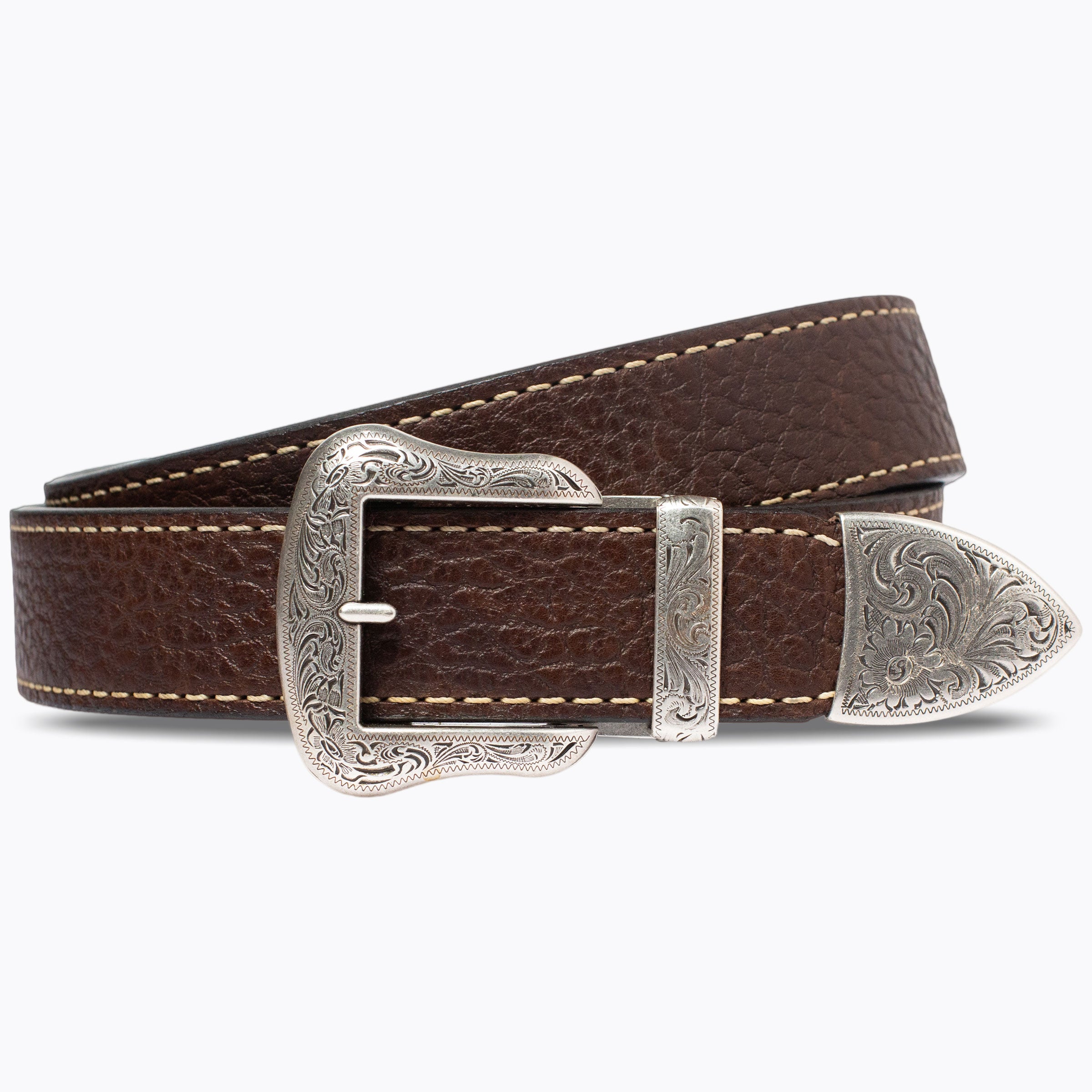 The Earpstead Americana Belt, Chocolate – Buffalo Leather Strap, 1.575