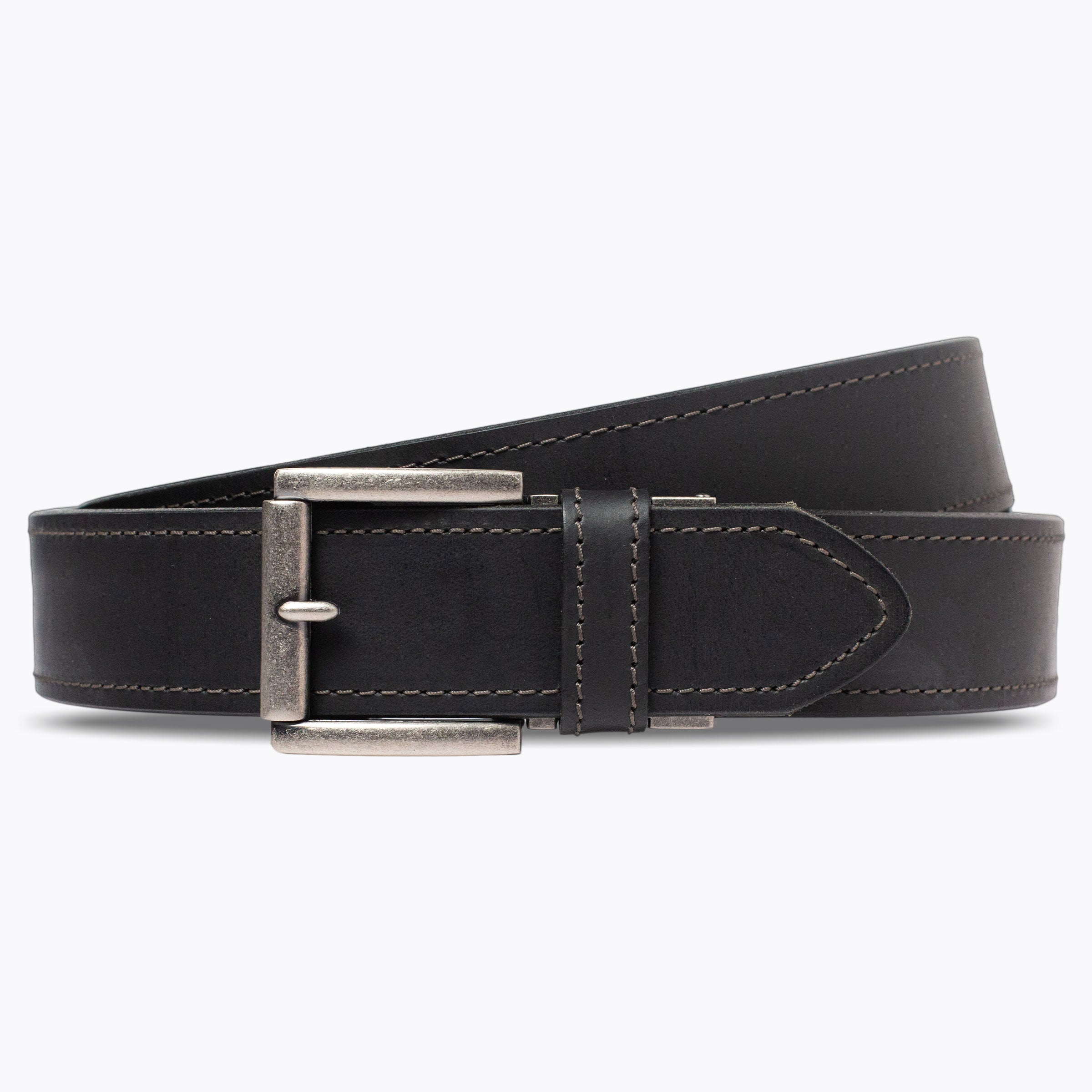 Timberline Americana Belt, Black – Crazy Horse Leather Strap, 1.575" [40mm]