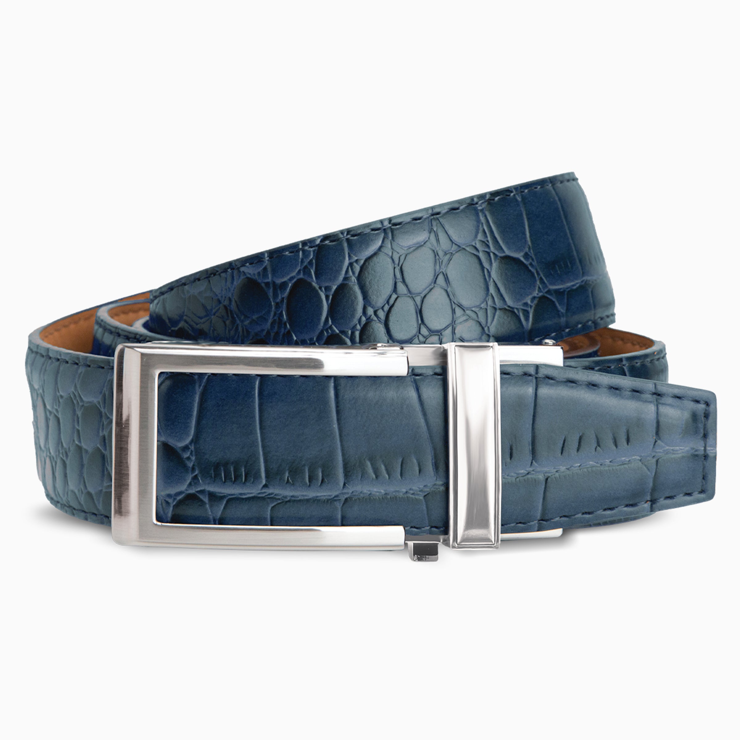 HERMETIC belt Blue LEX着用 Alligator Navy V2 Belt, 1 3/8