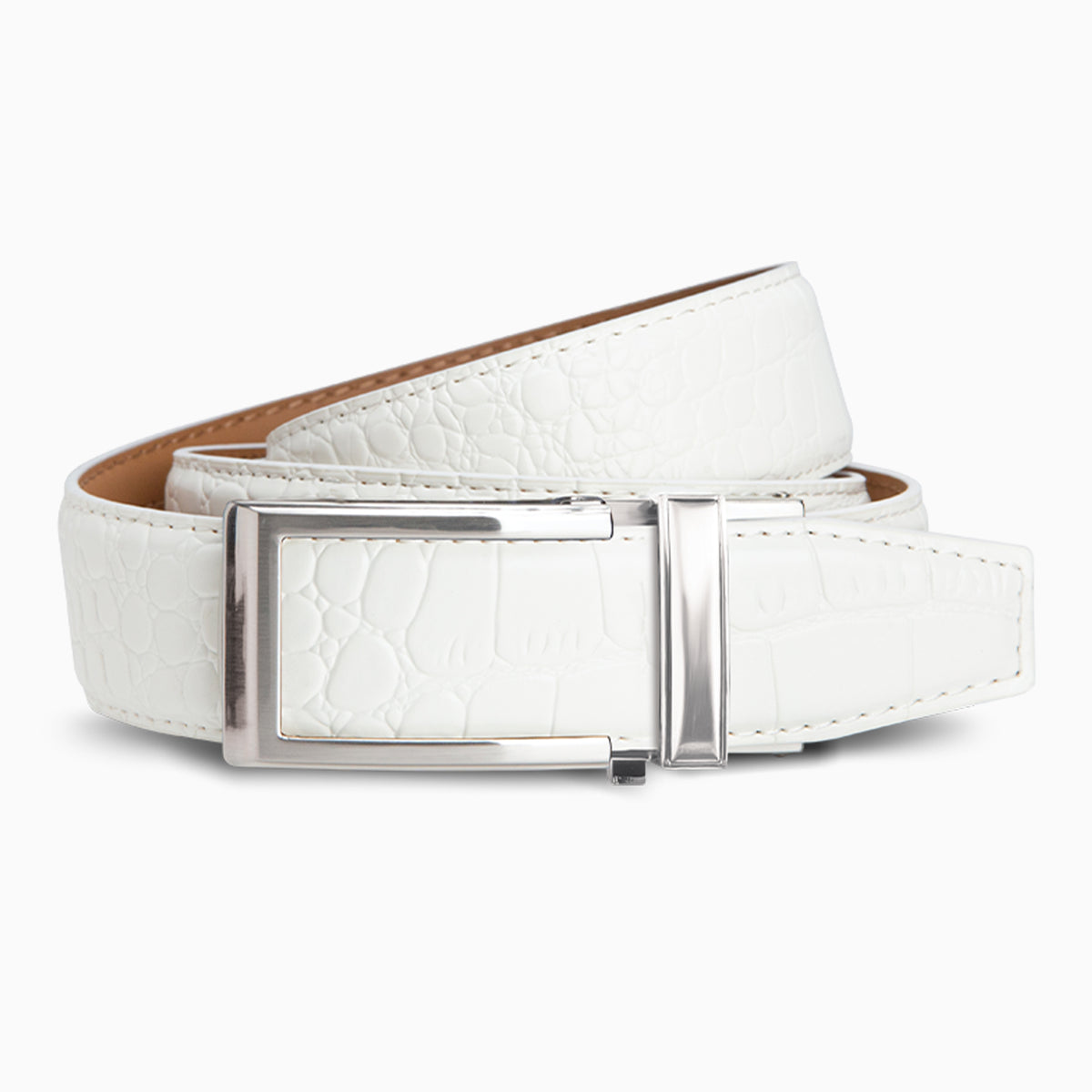 Bri Bri White Crocodile Waist Belt White belt in genuine alligator | BRUCLE Exclusive Style main image 2