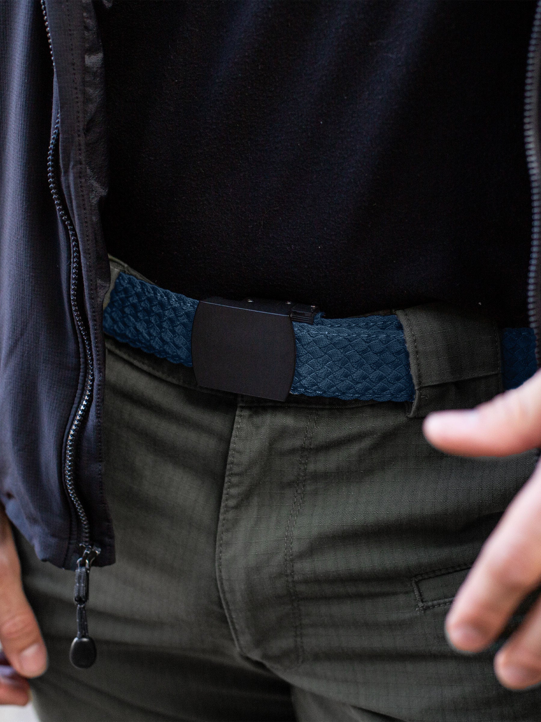 Explorer Braided Navy Ratchet Belt 1.38" [35mm]