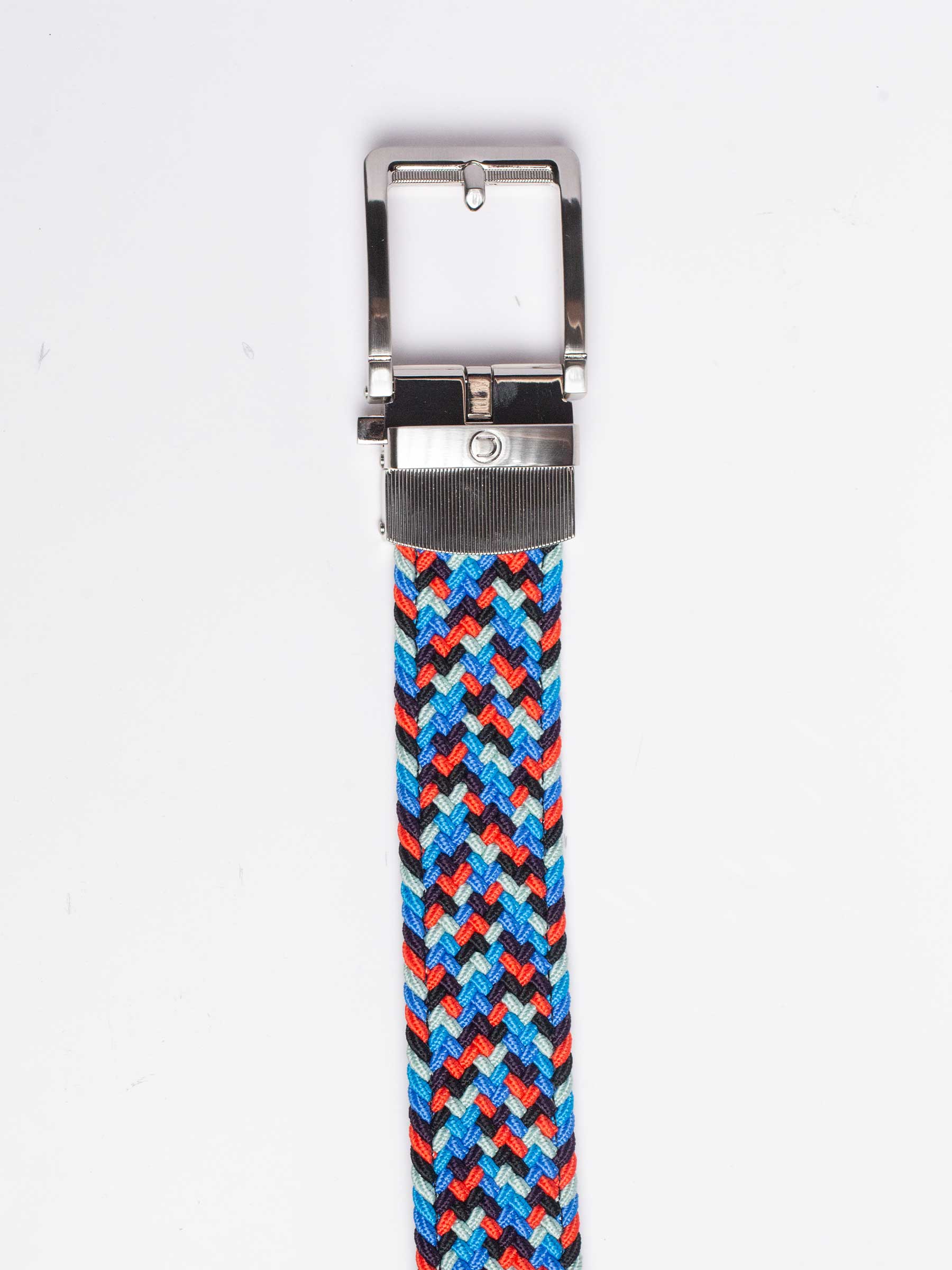 Braided Blue, Red & Grey Golf Ratchet Belt 1.38" [35mm]