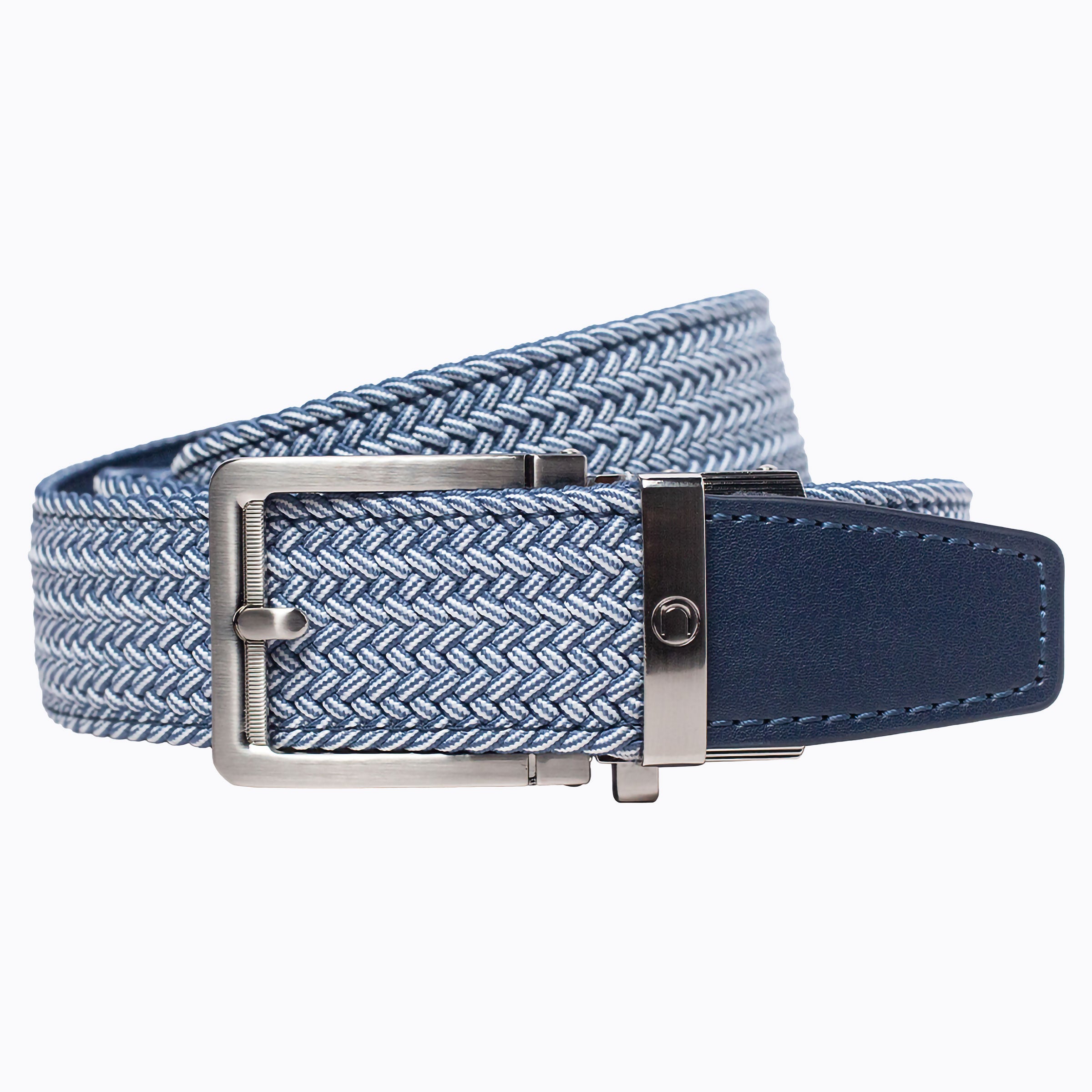 Braided Blue Cord Golf Ratchet Belt 1.38" [35mm]