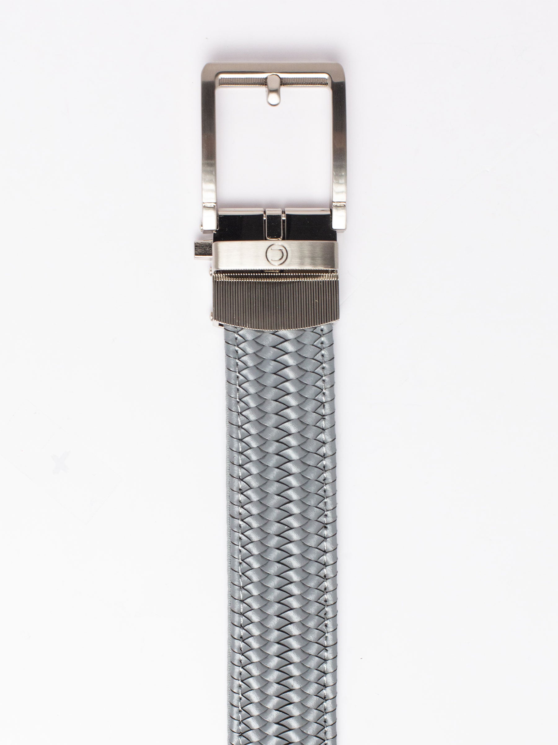 Braided Grey Leather Golf Ratchet Belt 1.38" [35mm]